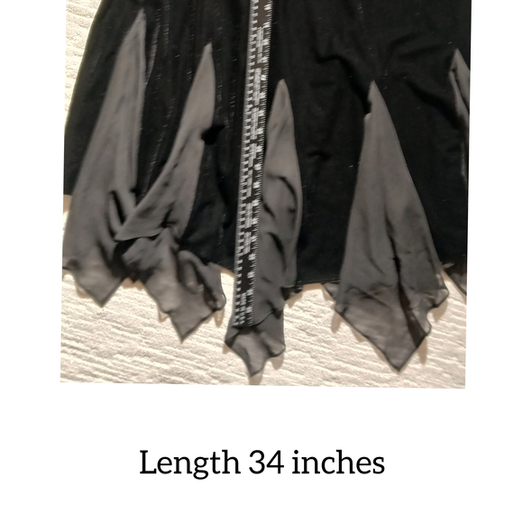 vintage whimsigoth Black Asymmetrical Skirt velvet - Picture 4 of 5